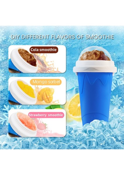 Kırmızı Buz Yapıcı Bardak 500 ml Smoothies Fincan Dıy Dondurma Hızlı Dondurulmuş Silikon Sıkma Bardak Soğutma Milkshake Slushy Makinesi Su Şişesi (Yurt Dışından) fırsatları
