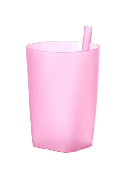 Pembe L Yaratıcı Entegre Saman Bardak Şeker Renk Süt Çay Kahve Pipetli Kupa Isıya Dayanıklı Plastik Içme Kupa Çocuk Çocuk Drinkware (Yurt Dışından)