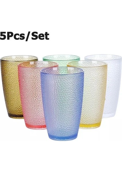 Yeşil 200 ml 5 Adet 5 Adet Akrilik Damla Geçirmez Içecek Bardak Seti Ev Partisi Renkli Düz Tabanlı Bira Kupa Istiflenebilir Restoran Meyve Suyu Kahve Çay Su Bardakları (Yurt Dışından)
