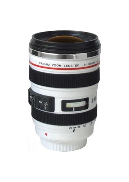 Beyaz 02 Kutu Yok 301-400ML Paslanmaz Çelik Kamera EF24-105MM Kahve Lens Kupa Beyaz Siyah Kahve Kupaları Yaratıcı Hediye Kahve Fincanları Canecas Tazas Vaso Caf (Yurt Dışından)
