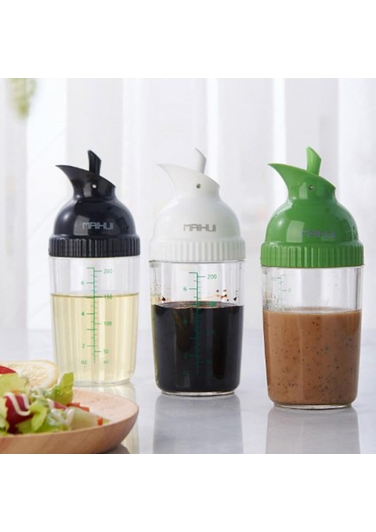 Beyaz Salata Sosu Shaker Zeytinyağı Dağıtıcı Şişe Ölçekli Şeffaf Mutfak Mühürlü Sızdırmaz Soya Sosu Pot Sos Kabı (Yurt Dışından)