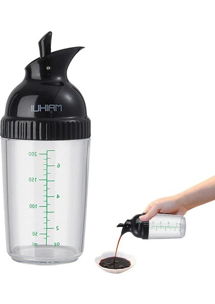 Beyaz Salata Sosu Shaker Zeytinyağı Dağıtıcı Şişe Ölçekli Şeffaf Mutfak Mühürlü Sızdırmaz Soya Sosu Pot Sos Kabı (Yurt Dışından)