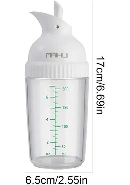Beyaz Salata Sosu Shaker Zeytinyağı Dağıtıcı Şişe Ölçekli Şeffaf Mutfak Mühürlü Sızdırmaz Soya Sosu Pot Sos Kabı (Yurt Dışından)
