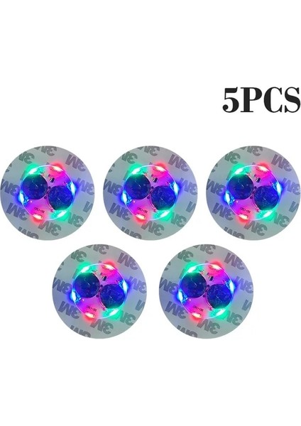 5 Adet Renkli 6 cm 40 Adet LED Işık Yayan Bardak Etiket Renkli Yanıp Sönen Şişe Etiket Işık Yayan Coaster Durak Bar Işık Yayan Sahne (Yurt Dışından)