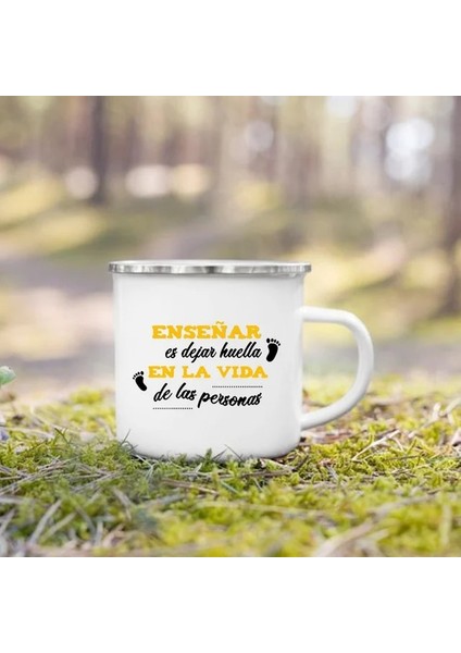 UXH190778-A015WH-8 360 ml Ispanyol Baskı Kupa Kahve Çay Bardak Içecekler Su Bardağı Öğretmen Hayat Emaye Kupalar Okul Ev Kolu Drinkware Öğretmen Için En Iyi Hediyeler (Yurt Dışından)