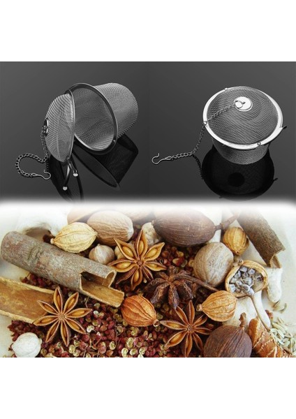 4.5cm 1 Adet Paslanmaz Çelik Çorba Tadı Baharat Kutusu Sepeti Salamura Tencere Cüruf Ayırma Kevgir Süzgeçler Pişirme Örgü Filtre Aracı (Yurt Dışından)
