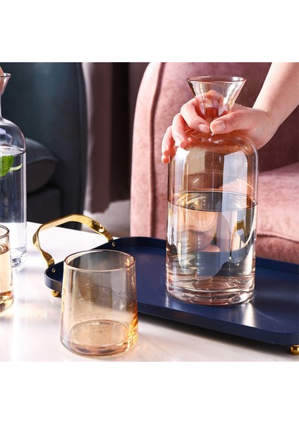 G Iskandinav Cam Sürahi Su Sürahi Ahşap Kapaklı Su Isıtıcısı Içme Bardağı Çaydanlık Suyu Sürahisi Ev Drinkware Temiz Su Şişesi (Yurt Dışından)
