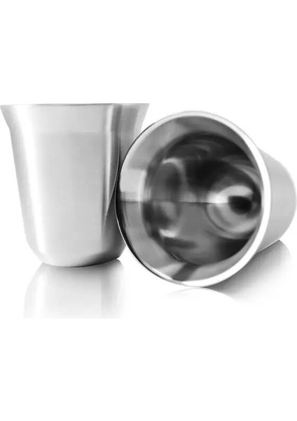 Gümüş 80ML 2pcs Espresso Kupalar 80ML 160ML 2'li Set, Paslanmaz Çelik Espresso Bardak Seti, Yalıtımlı Çay Kahve Kupaları Çift Duvar Bardak Bulaşık Makinesinde Yıkanabilir (Yurt Dışından) fiyatları