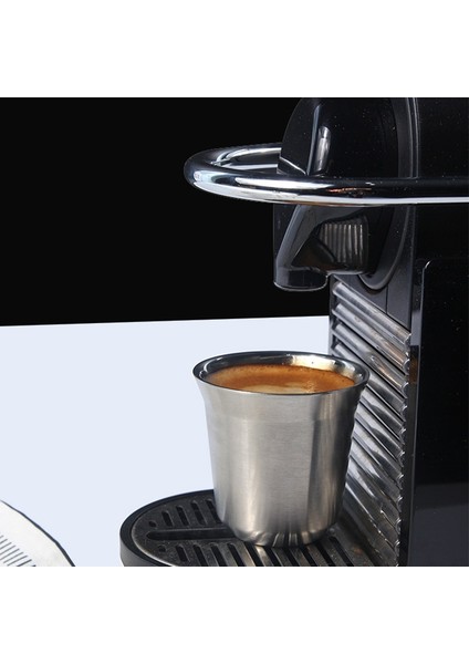 Gümüş 80ML 2pcs Espresso Kupalar 80ML 160ML 2'li Set, Paslanmaz Çelik Espresso Bardak Seti, Yalıtımlı Çay Kahve Kupaları Çift Duvar Bardak Bulaşık Makinesinde Yıkanabilir (Yurt Dışından) fırsatları