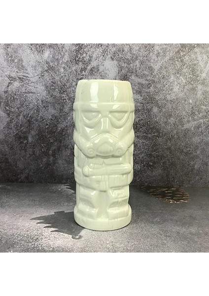 Beyaz 450ML 450ML Tiki Kupa Yıldız Savaşlı Yaratıcı Tiki Kupası Beyaz Asker Siyah Savaşçı Seramik Kupa Bar Kokteyl Bardağı Bira Içecek Şarap Şişesi (Yurt Dışından)
