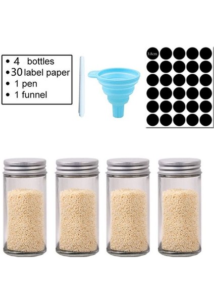 4 Adet Set Kavanoz Baharat Tuz ve Biber Çalkalayıcı Baharat Kavanoz Baharat Organizatör Cam Barbekü Çeşni Mutfak Gadget Aracı Saklama Kutusu (Yurt Dışından)