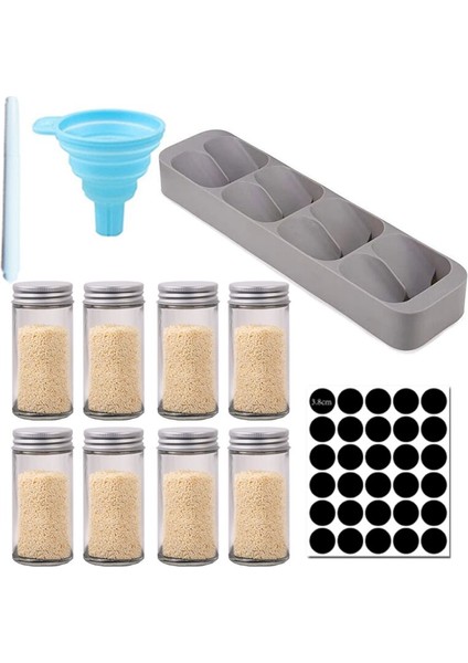 4 Adet Set Kavanoz Baharat Tuz ve Biber Çalkalayıcı Baharat Kavanoz Baharat Organizatör Cam Barbekü Çeşni Mutfak Gadget Aracı Saklama Kutusu (Yurt Dışından)