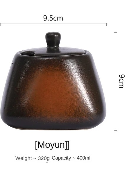 Model 3 Seramik Baharat Kavanoz Kapaklı Tuzluk Mutfak Malzemeleri Retro Baharat Depolama Kavanoz Kaşık Seti Beyaz Şeker Kutusu (Yurt Dışından)
