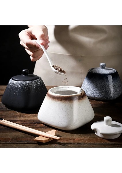 Landwind Baharat Pot Seramik Baharat Kutusu Ev Mutfak Baharat Pot Seti Biber Pot Kombinasyonu Tuz Monosodyum (Yurt Dışından)