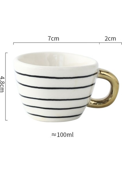 K-100ML 350-100ML Yaratıcı Amerikan Tarzı Seramik Kupalar Kahve Fincanları Öğleden Sonra Çayı Altın Inme Geometri Düzensiz Kahve Fincanı Italyan Espresso Kupa (Yurt Dışından)