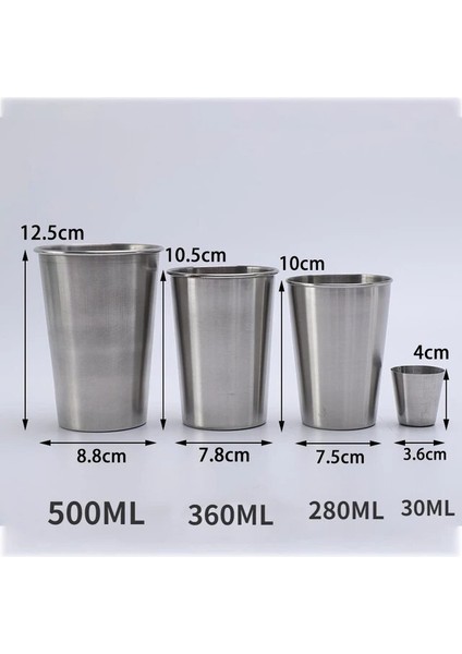 500ML-4PCS Bardak 4 Adet 30ML Açık Pratik Seyahat Paslanmaz Çelik Bardak Mini Set Gözlük Viski Şarap ile Kılıf Taşınabilir Bardak Kapağı (Yurt Dışından)