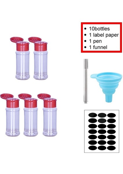 Kırmızı-A 5/10/15/20 Adet Kavanoz Baharat Tuzluk Baharat Kabı Seti Baharat Organizatör Plastik Barbekü Çeşni Mutfak Gadget Aracı (Yurt Dışından)
