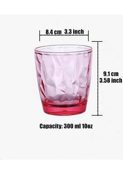 Pembe 300ML 10OZ Meyve Suyu Bardağı Renkli Akrilik Çevre Koruma Anti Fall 300ML Bira Kupaları Çay Içme Bardakları Bar Restoran Ev Eşyaları (Yurt Dışından)