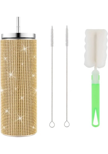 Parlak Altın 570ML 570ML Bling Elmas Bardak Drinkwar Pipetli Şişeler Termal Şişe Paslanmaz Çelik Yalıtımlı Bardak Kızlar Için Parti Hediyeleri (Yurt Dışından)