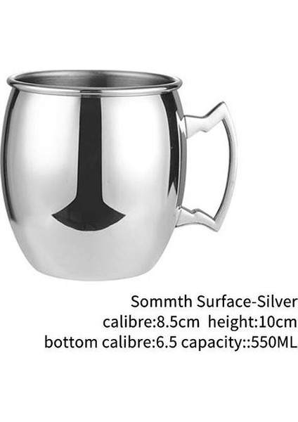 Auburn 350-550ML 550ML Moskova Katır Bakır Kupalar Metal Kupa Bardak Paslanmaz Çelik Dövülmüş Bakır Kaplama Davul Tipi Bira Bardağı Bira Şarap Kahve Fincanı Bar (Yurt Dışından)