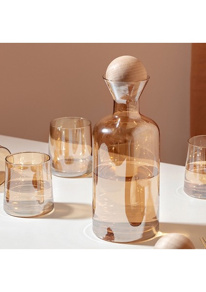 1 Su Isıtıcısı C 1.2l Su Isıtıcısı Amber Borosilikat Cam Çaydanlık 250ML Su Bardağı Isıya Dayanıklı Cam Şişe Su Sürahi Içecek Dispenseri (Yurt Dışından)