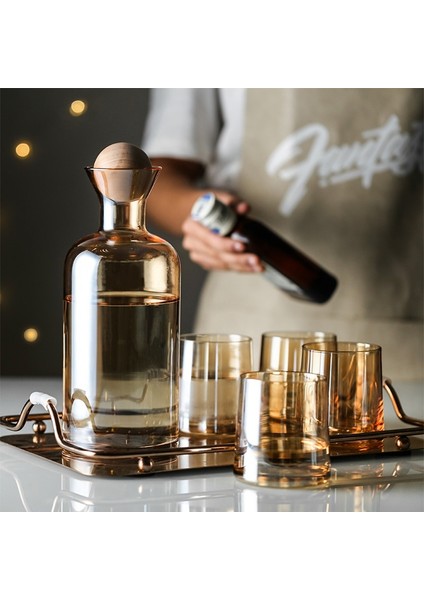 1 Su Isıtıcısı C 1.2l Su Isıtıcısı Amber Borosilikat Cam Çaydanlık 250ML Su Bardağı Isıya Dayanıklı Cam Şişe Su Sürahi Içecek Dispenseri (Yurt Dışından)