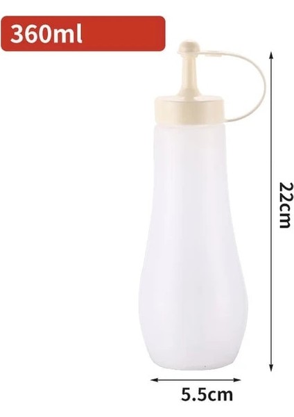 Haki 360ML 250/360ML Çeşni Sıkılabilir Şişe Sos Sıkılabilir Fışkırtma Şişesi Mutfak Için Plastik Şurup Salata Sosu Kabı Gıda Dağıtıcı (Yurt Dışından)
