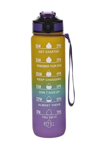 Style1-B 1000 ml 1 Litre Su Şişesi Motivasyon Spor Su Şişesi Sızdırmaz Içme Şişeleri Açık Seyahat Spor Salonu Fitness Mutfak Için Sürahiler (Yurt Dışından)