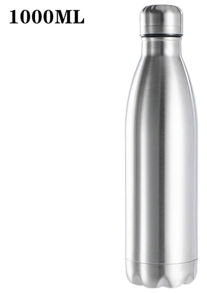1000 ml 500/750/1000 ml Taşınabilir Açık Su Şişesi Gıda Sınıfı Paslanmaz Çelik Tek Duvar Sızdırmaz Vakum Bardak Sıcak Soğuk Su Şişesi (Yurt Dışından)
