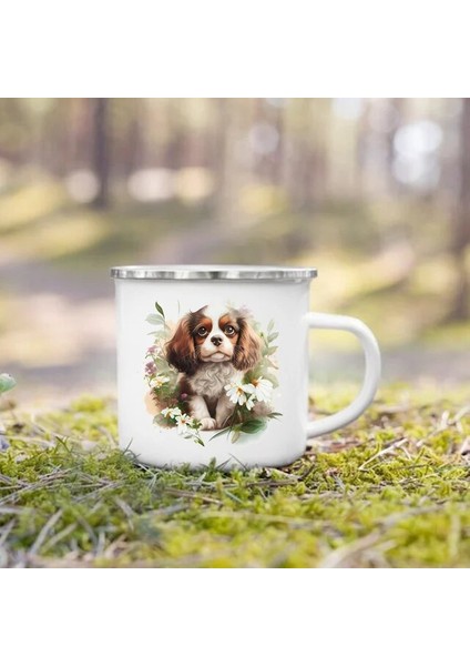 UXH224218-A015WH-8 360 ml Dachshund Bulldog Border Colliegolden Retriever Baskılı Emaye Kupa Yaratıcı Kahve Fincanı Kamp Kolu Kupa Köpek Severler Için Hediyeler (Yurt Dışından)