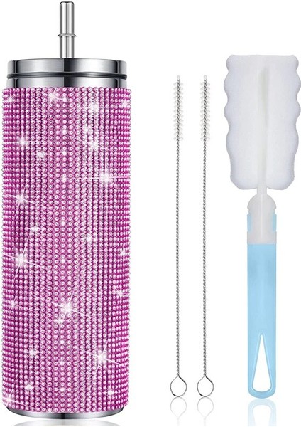 Parlak Altın 570ML 570ML Bling Elmas Bardak Drinkwar Pipetli Şişeler Termal Şişe Paslanmaz Çelik Yalıtımlı Bardak Kızlar Için Parti Hediyeleri (Yurt Dışından)