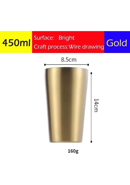 Altın 450-MATTE-B 175/300/350/450ML Metal Paslanmaz Çelik Stanley Kupalar Cam Stanley Termos Bardak Isıtmalı Kahve Elmas Tumbler Kişiselleştirilmiş 1 Adet (Yurt Dışından)