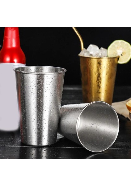 Siyah 500ML Bira Bardağı Paslanmaz Çelik 230/350/500ML Su Sürahisi Kolay Temizlenebilir Rahat Kavrama Içme Ev Aksesuarı (Yurt Dışından)