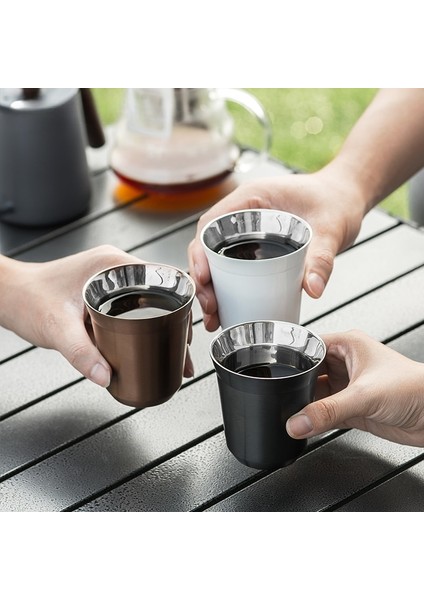 Yeşil 80 ml Açık Kamp Espresso Fincan Kalınlaşmış 304 Paslanmaz Çelik Çift Duvar Kahve Fincanı Yalıtım Çay Bardağı Yalıtım Kahve Fincanı (Yurt Dışından)