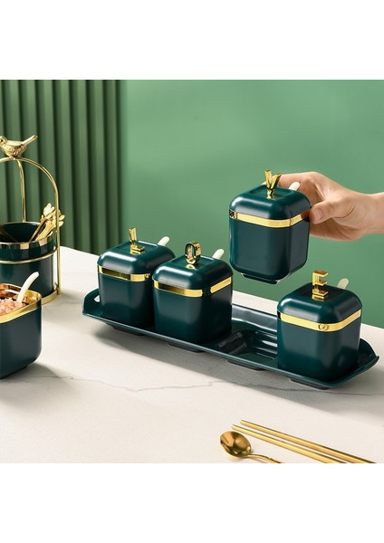 4 Izgaralar Bej Baharat Kutusu Kapaklı Set Tuz Biber Baharat Rafı Kavanoz Şekerlik Mutfak Gadget Cihaz Setleri Kapaklı Baharat Kutusu Organizatör (Yurt Dışından) indirimleri