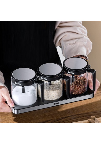 1 Adet Yaratıcı Şeffaf Cam Baharat Kutusu Mutfak Tuzluk Şeker Kavanoz Baharat Şişesi Gıda Tahıl Saklama Kabı Biber Kavanoz Mutfak (Yurt Dışından)