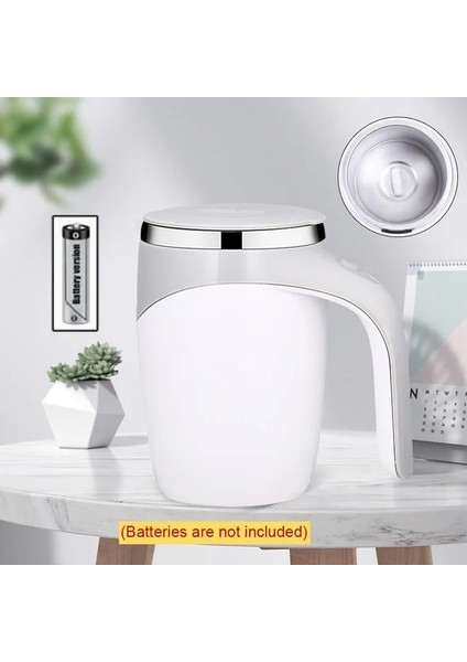 Bir Karıştırma Kabı Otomatik Kendiliğinden Karıştırılan Manyetik Kupa Paslanmaz Çelik Sıcaklık Farkı Kahve Karıştırma Kabı Blender Akıllı Mikser Termal Bardak (Yurt Dışından)