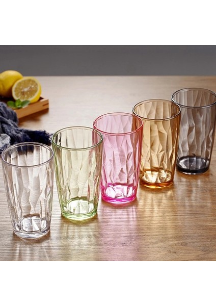 gr 210-500ML Akrilik Içecek Bardakları Tırnak Fincan Renkli Su Bardağı Meyve Suyu Bardakları Bira Çay Için Şeffaf Bardak Mutfak Bar Hediye (Yurt Dışından)