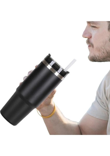 Nane Yeşili 30 Oz Termos Vakum Bardak Saplı Paslanmaz Çelik Bardak Suyu Serin Tutmak Çift Duvar Vakum Yalıtımlı Bardak Kupa (Yurt Dışından)