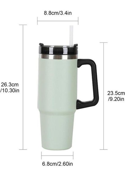 Nane Yeşili 30 Oz Termos Vakum Bardak Saplı Paslanmaz Çelik Bardak Suyu Serin Tutmak Çift Duvar Vakum Yalıtımlı Bardak Kupa (Yurt Dışından) fiyatları