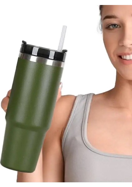 Nane Yeşili 30 Oz Termos Vakum Bardak Saplı Paslanmaz Çelik Bardak Suyu Serin Tutmak Çift Duvar Vakum Yalıtımlı Bardak Kupa (Yurt Dışından) modelleri