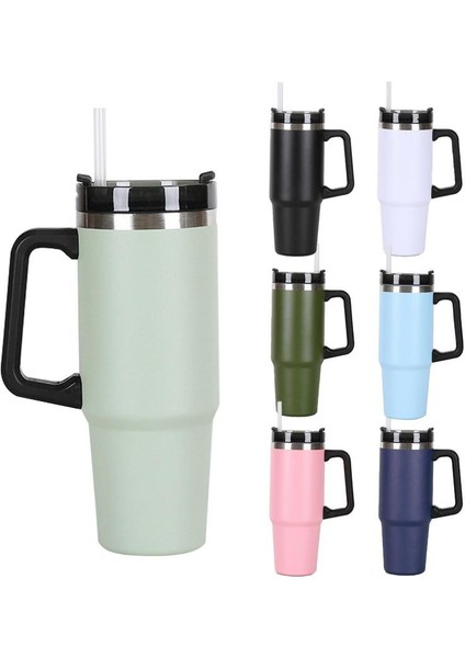 Nane Yeşili 30 Oz Termos Vakum Bardak Saplı Paslanmaz Çelik Bardak Suyu Serin Tutmak Çift Duvar Vakum Yalıtımlı Bardak Kupa (Yurt Dışından) fırsatları