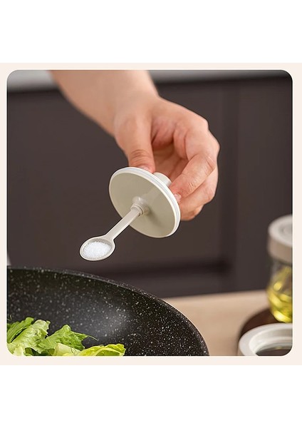 Spoon2 Cam Baharat Kutusu Kaşık Kapağı Entegre Baharat Kutusu Kombinasyonu Baharat Kavanoz Mutfak Bal Tuzluk Yağ Şişesi Baharat Araçları (Yurt Dışından)