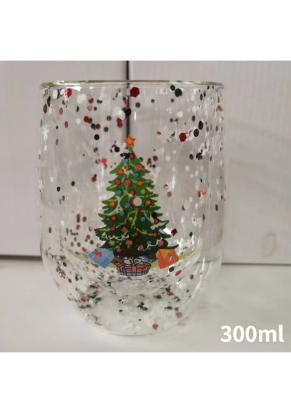 A-2 300ML 300ML Yaratıcı Noel Ağacı Cam Bardak Isıya Dayanıklı Çift Duvar Cam Bardak Kahve Kapaklı Kupa Sevimli Yılbaşı Hediyeleri Kızlar Için (Yurt Dışından)