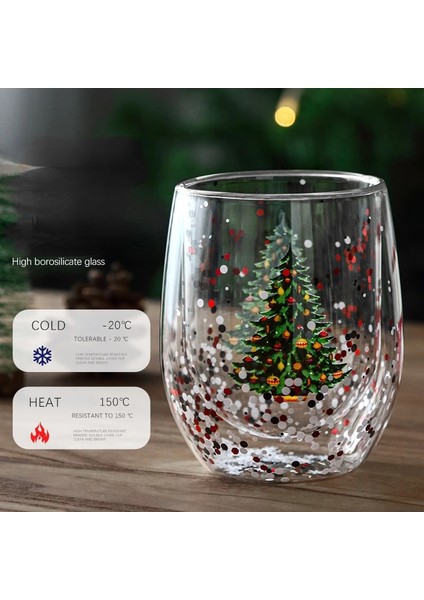 A-2 300ML 300ML Yaratıcı Noel Ağacı Cam Bardak Isıya Dayanıklı Çift Duvar Cam Bardak Kahve Kapaklı Kupa Sevimli Yılbaşı Hediyeleri Kızlar Için (Yurt Dışından)