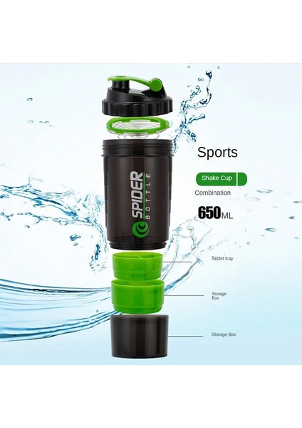 Mor 3 Katlı Shaker Protein Şişesi Toz Shake Kupası Büyük Kapasiteli Su Şişesi Plastik Karıştırma Kabı Vücut Geliştirme Egzersiz Şişesi (Yurt Dışından) fırsatları