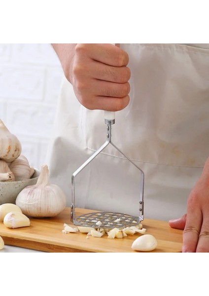 Beyaz Paslanmaz Çelik Patates Ezici Çocuk Gıda Takviyesi Sarımsak Çamur Basın Kırıcı Muz Kabak Mutfak Sebze Meyve Araçları (Yurt Dışından) fırsatları