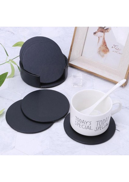 E 6 Adet/takım Suni Deri Mermer Bardak Altlığı Içecek Kahve Yuvarlak Fincan Masa Temiz Çay Kolay Placemats Tutucu Mat Pad To Pad E2H4 (Yurt Dışından)