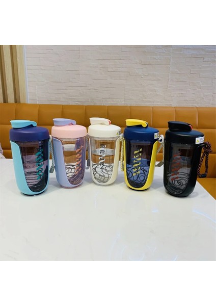 Yl 590 ml Spor Salonu Spor Shaker Şişe Protein Tozu Plastik Su Şişesi Çırpma Topu Mikser Sallama Fincan Bpa Ücretsiz Sızdırmaz Dayanıklı (Yurt Dışından)