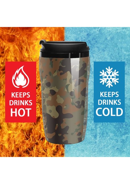 350 ml Yeni Flecktarn Desen Kamuflaj Seyahat Kahve Kupa Kahve Lüks Fincan Kahve Termos Kupa Gözlük Kahve (Yurt Dışından)